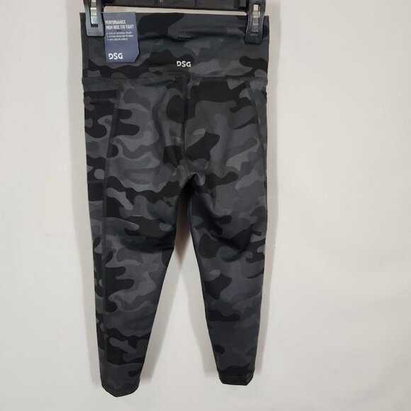 NWT DSG Girls' High Rise Printed 7/8 Tights in Camo Pure Black - Size XXS - Picture 6 of 9